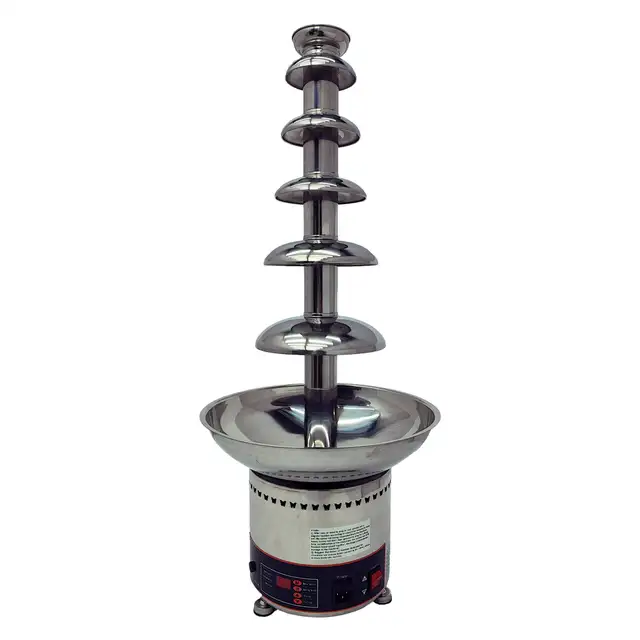 110V 304SS 6-tiers Chocolate Fountain Digital Show Button 153167
