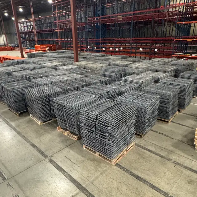 1000’s of used wire mesh decks available for pallet racking