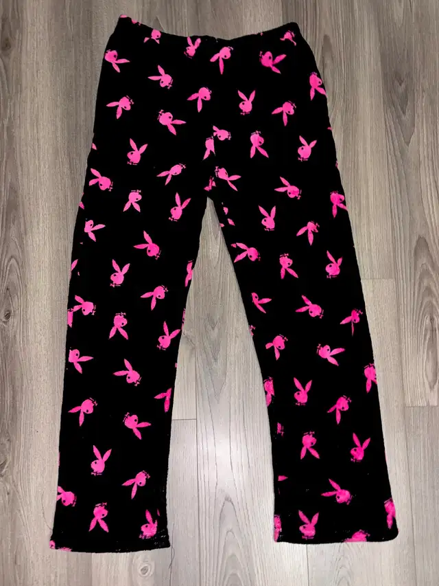 Black & Pink Playboy Pajama Pants – Size Medium – Only $4