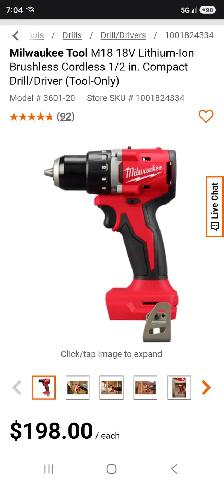 Milwaukee M18 18V Li-Ion Brushless Cordless 1/2' Compact Drill - Photo 2