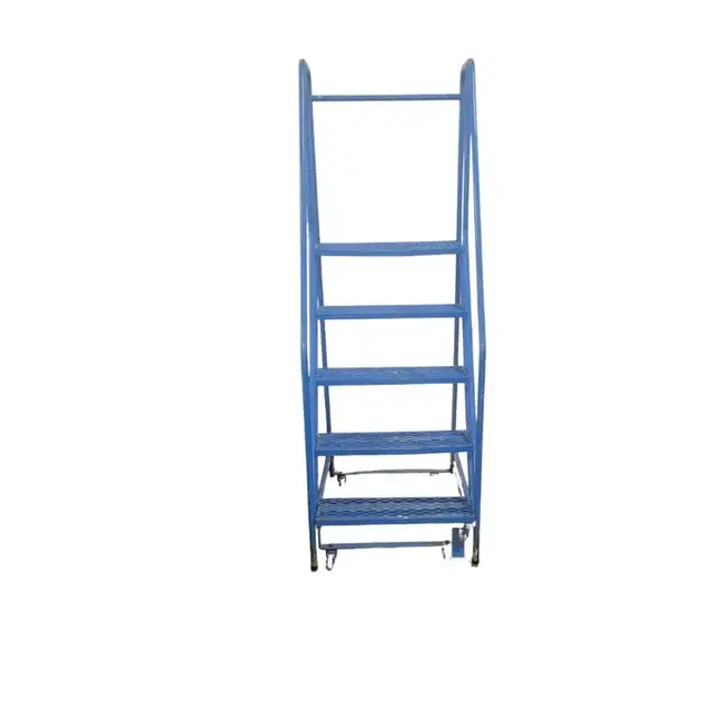 Heavy-Duty Rolling Warehouse Ladder with Handrails