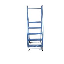 Heavy-Duty Rolling Warehouse Ladder with Handrails
