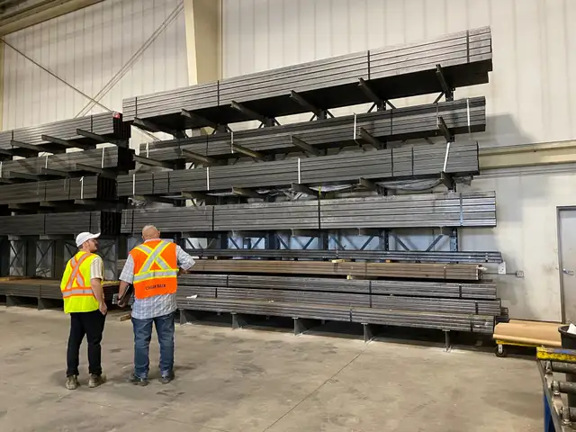 16’ tall cantilever racking in stock - quick ship ready.