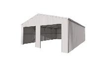 DOUBLE METAL STORAGE BARN GARAGE SHED BUILDING & ROLL UP DOORS