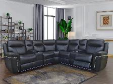 New 5-Seater Sectional Power Recliner With Storage Console