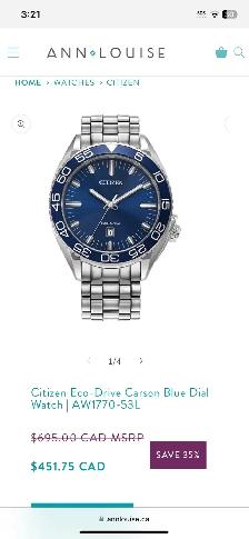 Brand new men’s Citizen Eco Drive blue dial 42 mm. $300 - Photo 9