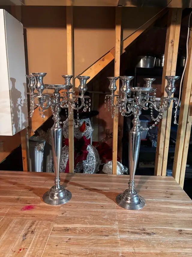 pair of silver candelabra’s 36 inches