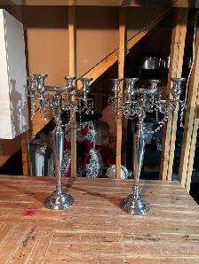 pair of silver candelabra’s 36 inches