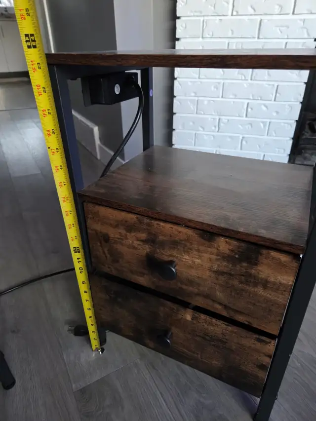 Two Matching Bedside Tables w/ USB and Plug-In Capabilities
