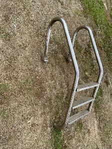 Pool Ladder Stainless Steel Metallic Silver Safety Hand Rail - Photo 3