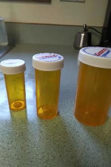 Pill bottles, various sizes