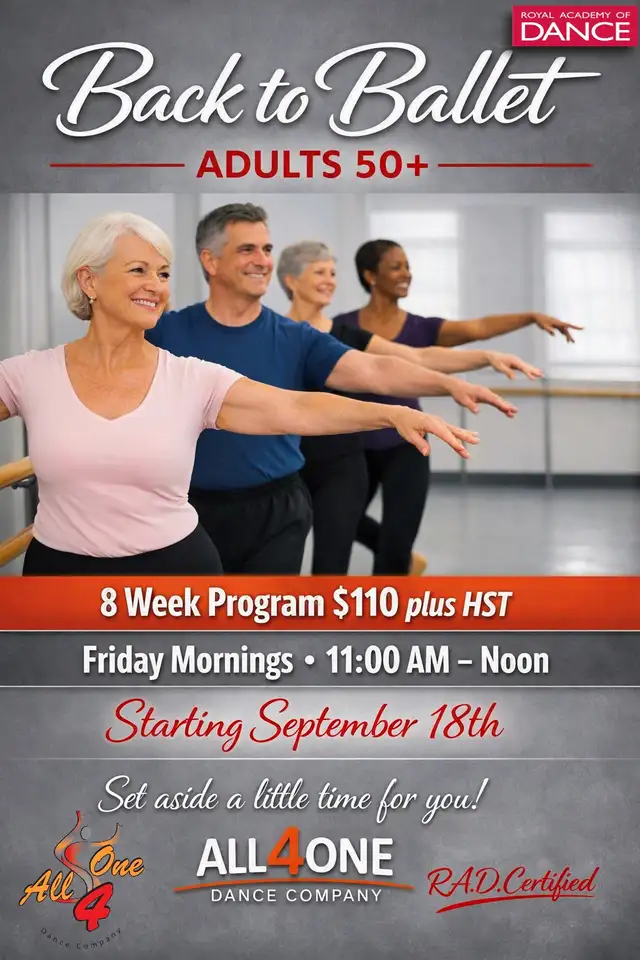 BACK to Ballet - Adults 50 , 8 Week Dance Program