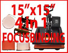 New Stock 15x15' 4in1 Transfer Heat Press Mug Plate Cap Shirts