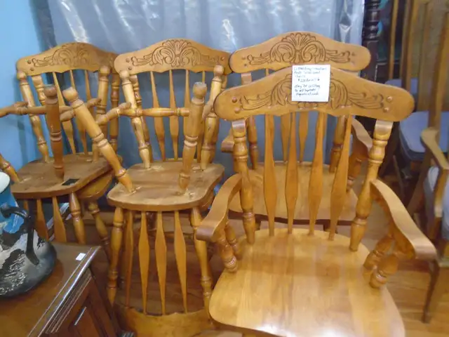6 wooden chairs