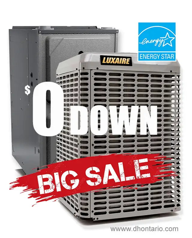 High Efficiency HVAC System Upgrade. Air Conditioner and Furnace