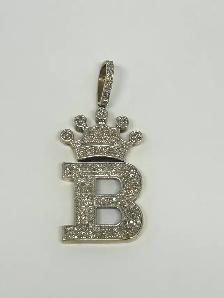 10k Inatial B Crown Pendant