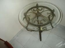 TABLE WITH BRASS BASE & GLASS TOP - Photo 2