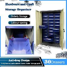 30 Large Drawers Parts Cabinet with Doors and Lock 054559 - Photo 5