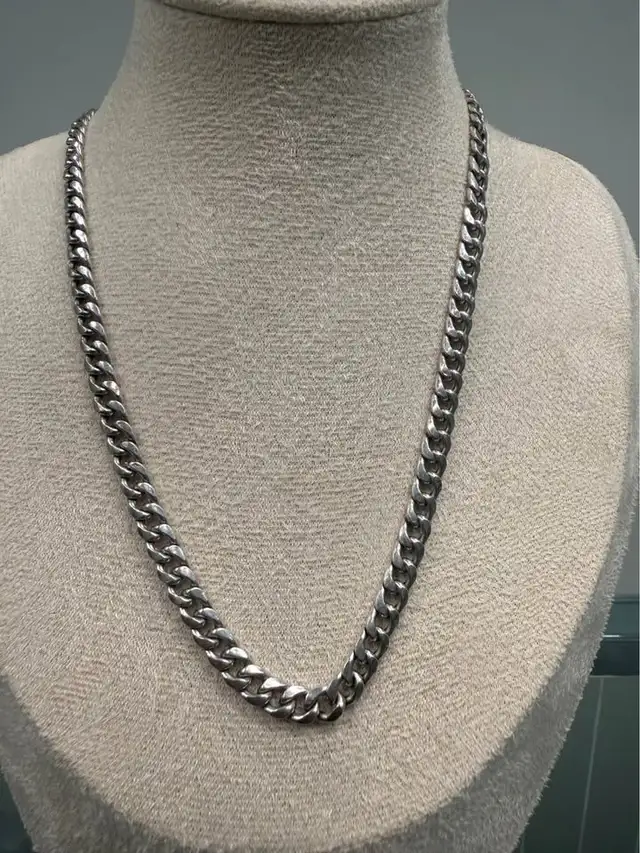 10 Karat Cuban White Gold Men’s Chain 24" 6mm