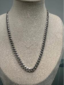 10 Karat Cuban White Gold Men’s Chain 24" 6mm