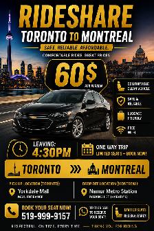 Toronto → Montreal — Friday, August 21