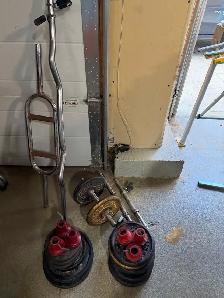 Weights  3  Dumbells   Tricep bar   curl bar and straight bar