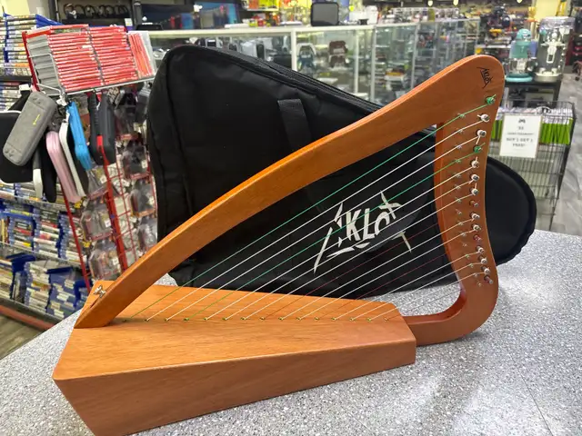 Aklot 15 String Mahogany Harp With Soft Case