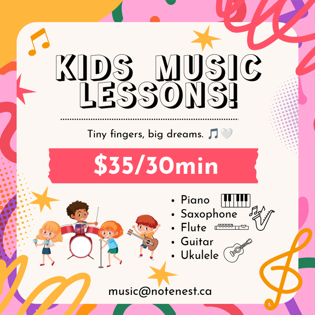 Kids music lessons $35/30min