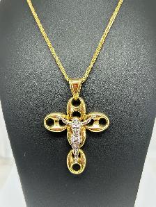 10k 2Tone Puffed Gucci Crusifix - Photo 2