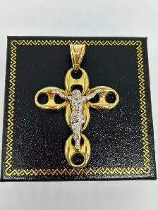 10k 2Tone Puffed Gucci Crusifix - Photo 3