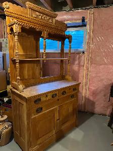 Antique solid wood hutch - Photo 2