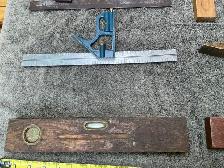 2 Vintage Combination Squares, 1 Wood Handle Square & 3 Levels ! - Photo 2