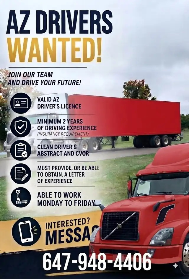 AZ DRIVER WANTED IN DURHAM REGION