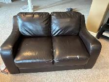 Faux Leather Couch & Love Seat - Photo 4