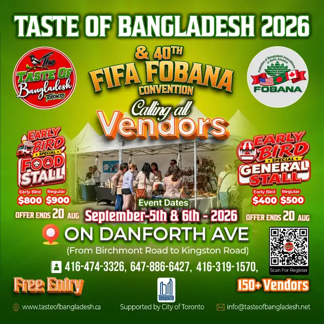 Taste of Bangladesh 2026 – Vendor Registration Now Open!