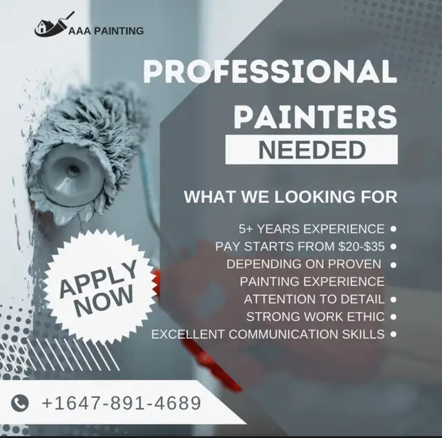 LOOKING FOR EXPERIENCED PAINTERS