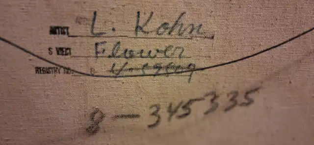 Oil painting L. Kohn Flowers