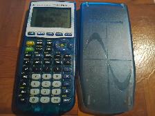 Texas Instruments TI 83 Plus Clear Transparent Blue Calculator