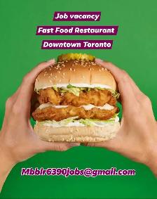 Hiring Staff Fast Food Restaurant Downtown Toronto