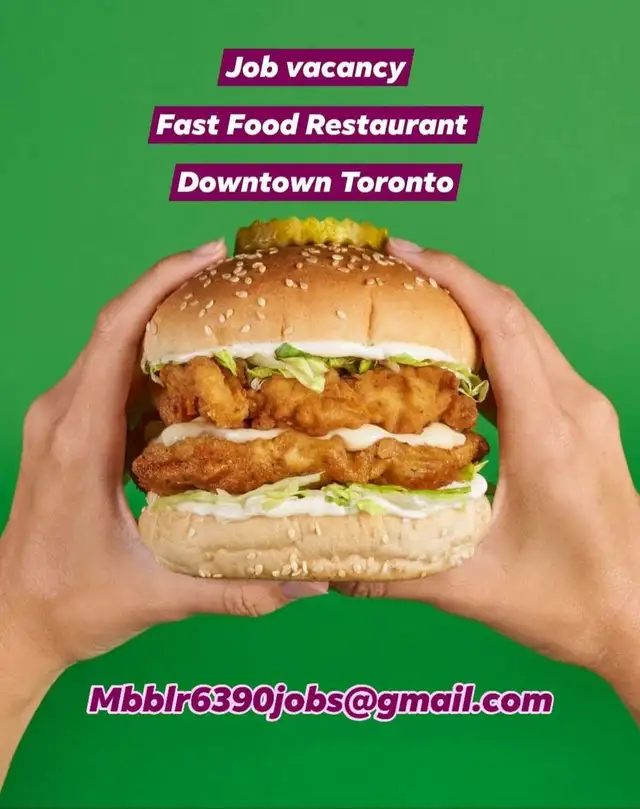 job vacancy Fastfood Restaurant