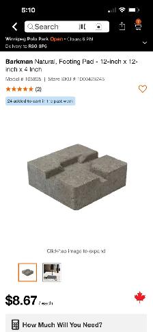 10-12"x12" Footing Pad