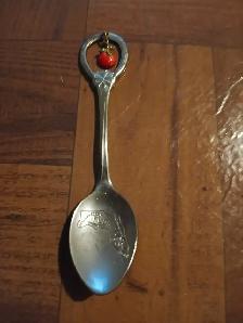 Florida State Souvenir Silver Spoon Dangling Orange Charm