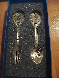 Vintage Egypt Collectable Spoon Fork Set Souvenir
