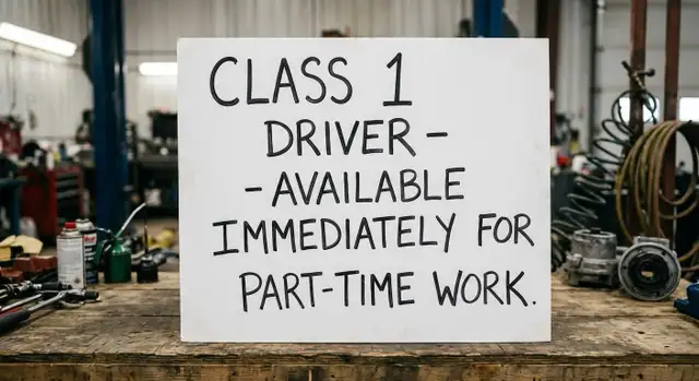 class 1A truck driver looking for part-time/casual work