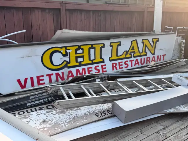 box sign 14 ft long x 30" height x 7" wide