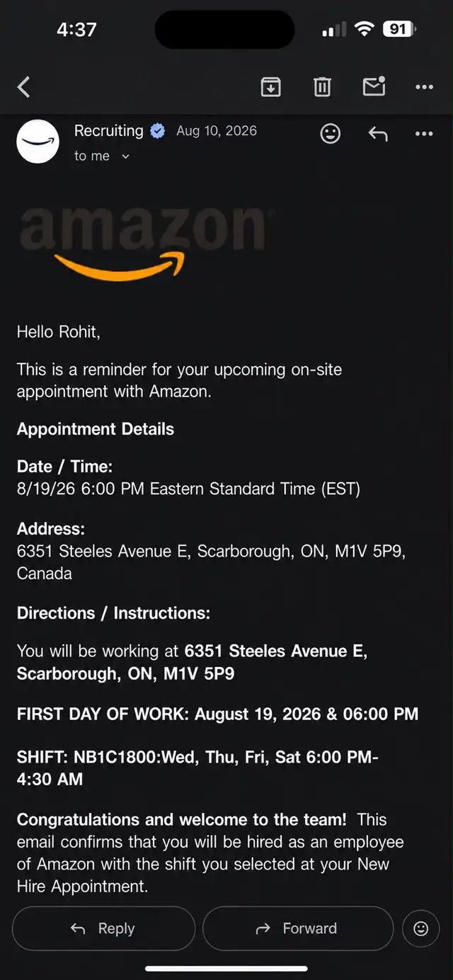 Amazon Warehouse Shift picker