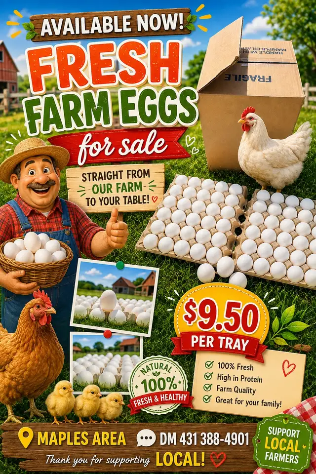 FOR SALE! FRESH FARM EGGS