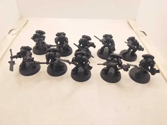 Warhammer 40k 10 Primed Black Grey Knight Marines