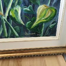 Tableau, peintre québécois ‘’ Bernard ‘’, Maison aux tournesols - Photo 2