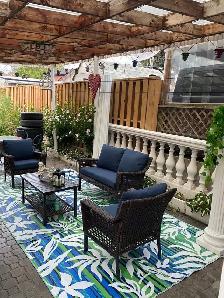 4 PCS OUTDOOR PATIO SET WITH WASHABLE CUSHIONS & CARPETS. - Photo 2
